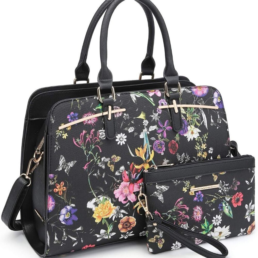 Women Handbag Wallet Tote Shoulder Hobo Bag Top Handle Satchel Purse Set 2pcs